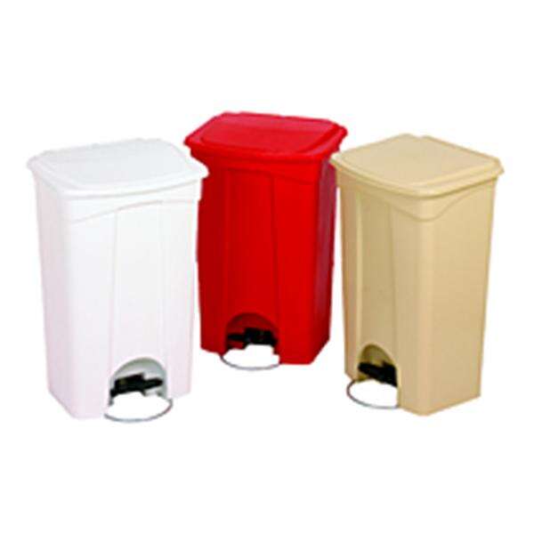 Can Trash Plastic 23gal Step-On Pedal Lid Beige Rectangle Each